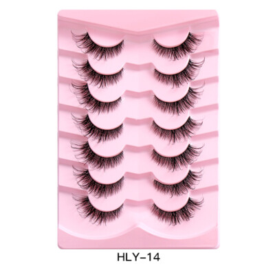 7Pairs Lashes Manga Lashes 3D Clear Band Faux Mink Lashes Natural Cat Eye Lashes