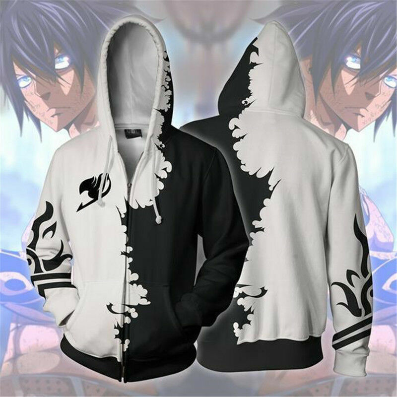details about fairy tail gray·fullbuster anime hoodie sweatshirts casual  jacket coat cosplay z
