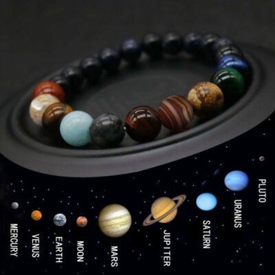Eight Planets Natural Stone Universe Solar Galaxy 7 Chakra Beads Bracelets Yoga