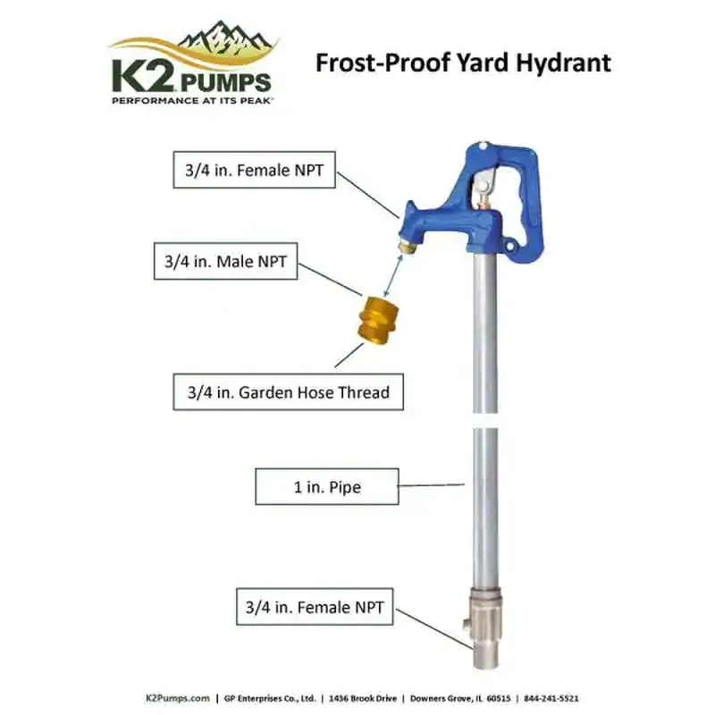 Lead Free 3 Ft. Frost Proof Yard Hydrant, 5.25 Ft. Length, 3 Ft. Bury Depth