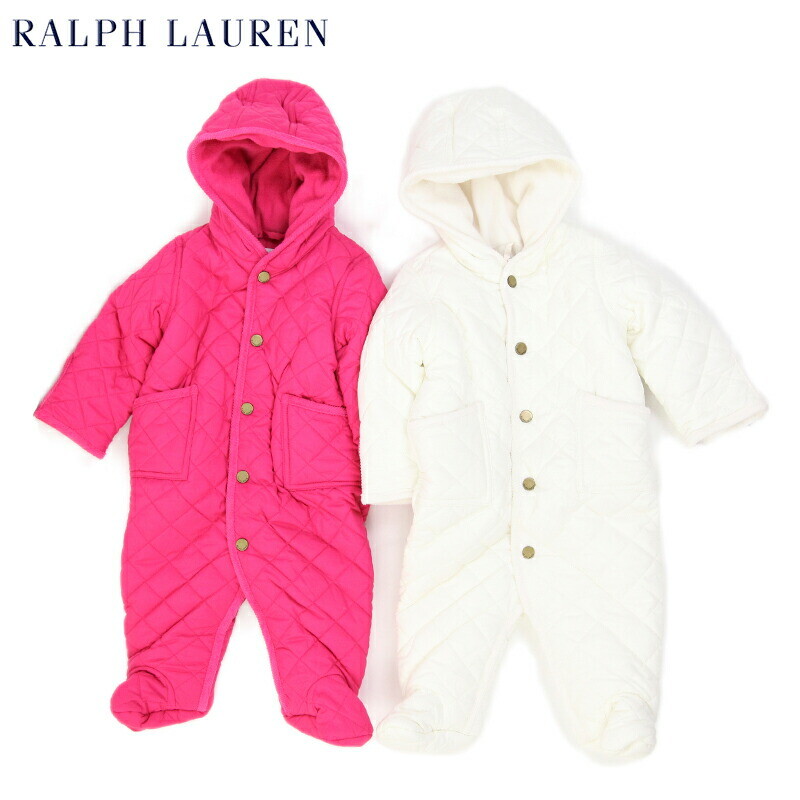 

Polo Ralph Lauren Детское стеганое боди с бантом, зимний комбинезон, размер 3м, 6м, 9м, Pink;white