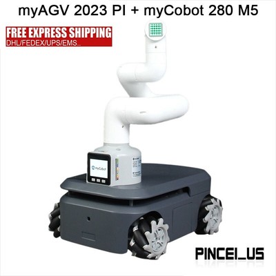 Compound Robot Hybrid Robot MyAGV 2023 PI 4WD ROS Robot Car + MyCobot 280 M5 Arm