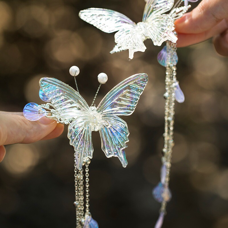 Chinois Cheveux Clips Papillon Gland Épingle à Barrettes Fait Cosplay Mignon