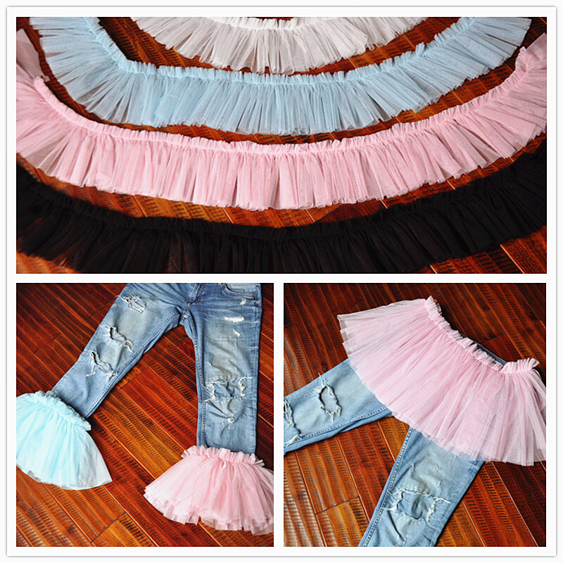 12/20/30CM Ruffle Trim Mesh Lace Fabric DIY Sewing Pleated Frill Ribbon Crafts