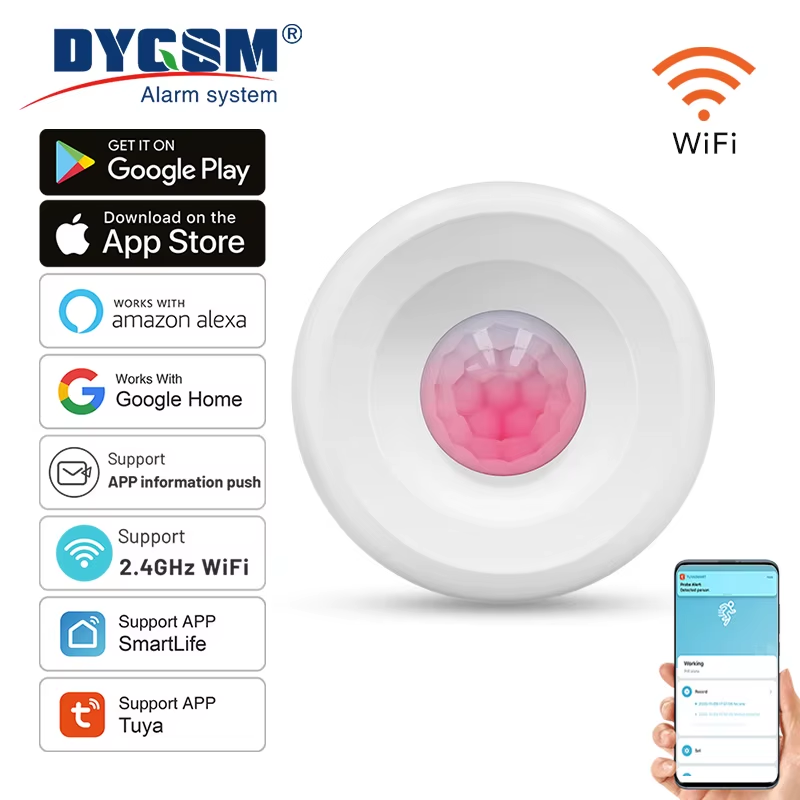 Tuya WiFi Smart PIR Motion Detection Sensor Security Burglar Alarm Sensor Smart