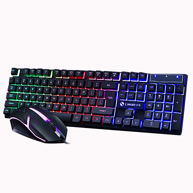 104 Keys Gaming Keyboard USB Wired RGB Backlight Multi-Colored Changing Ergonomi