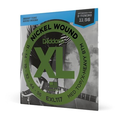 D'Addario XL Nickel Wound Strings, 11-56 Medium Top/Extra-Heavy Bottom, EXL117