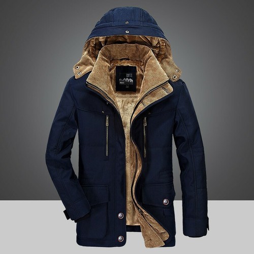Hot Men's Winter Slim Woolen lining Warm Jacket Cotton
