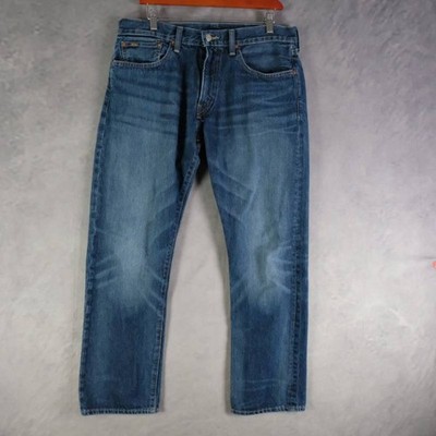 Polo Ralph Lauren Jeans Mens 32x30 Blue Hampton Relaxed Straight Fit Denim
