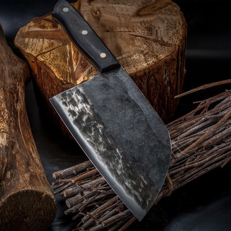 Шеф кованый. Нож сербский. тесак, шеф нож. serbian cleaver knife. нож тесак кованый. кованый нож мясника.