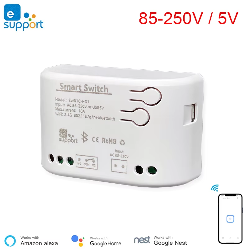 eWelink WIFi Smart DIY Switch Module 5V/85-250V ,Inching, Timer, Interlock Smart