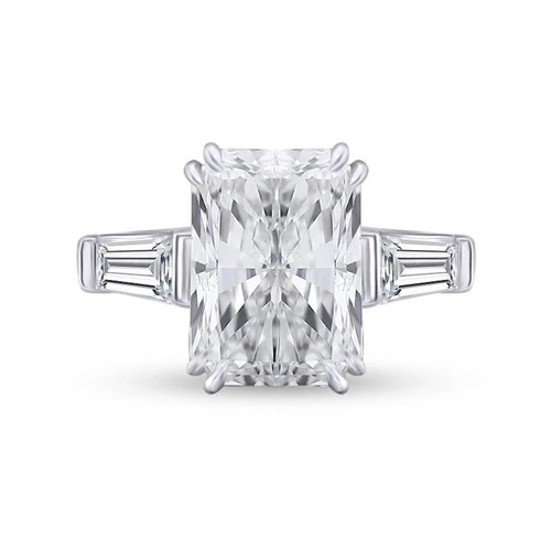 3.70 Ct FG VS Radiant Lab Grown Diamond Ring IGI Certified 14k White Gold