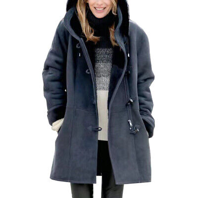 Women Ladies Jacket Thick Fleece Outwear Warm Winter Hooded Coat Parka Overcoat