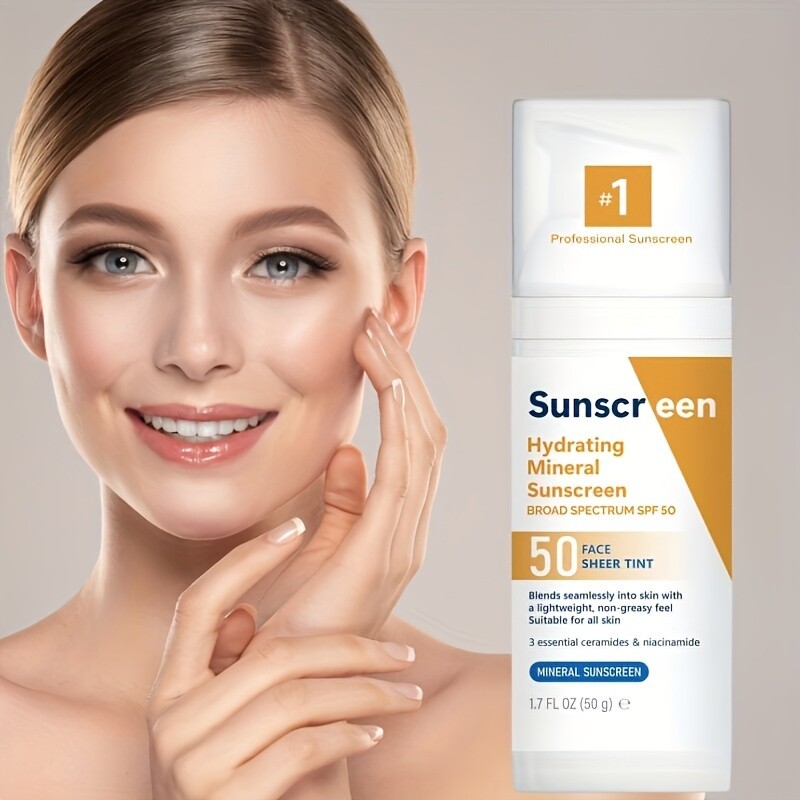 Mineral Sunscreen SPF 50 Face sunscreen With Zinc Oxide &