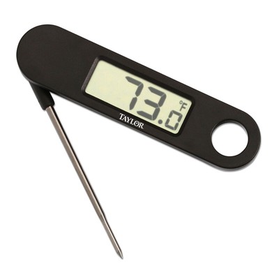 Taylor 1476 Black Plastic Instant Read Digital Thermometer 6 L x 1 W in.