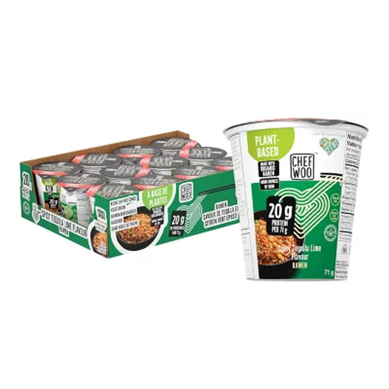 Chef Woo Spicy Tequila Lime Ramen Noodles 2.5 Oz. 12 Pk. VEG