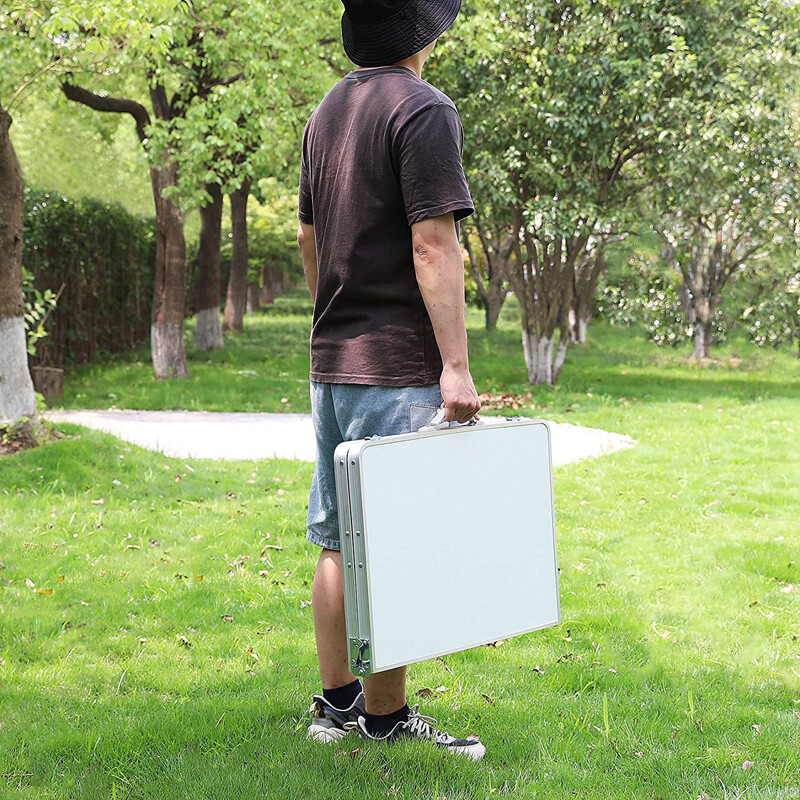 VILLEY Folding Camping Table Portable Outdoor Table w/Adjustable Leg 2ft/3ft/4ft