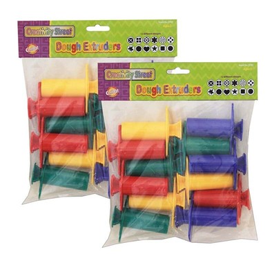 Creativity Street Dough Extruders, 12 Assorted Patterns, Approx. 3'', 12 Pieces P