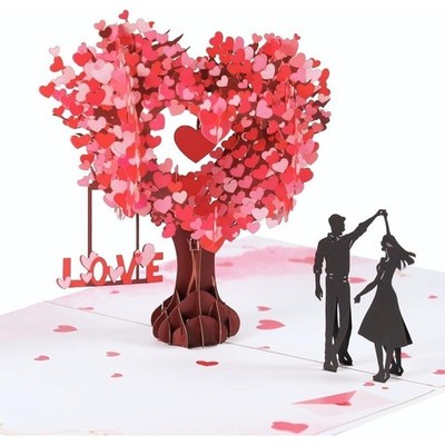 Pop Up Valentine's Cards Gift For Her 3D Pop-Up Valentines Day Greeting Card