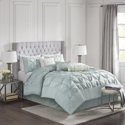 5-Piece Tufted Comforter Set with Shams, Pillows, and Bed Skirt, Soft & Stylish