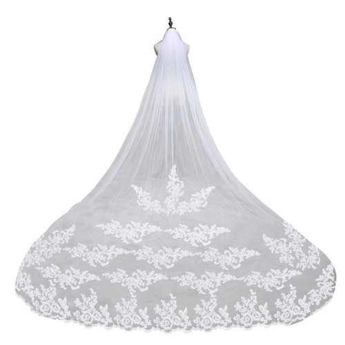 Erica Koesler 702-28 bridal veil diamond white silver embroidered rhinestone Erica Koesler 702-28 bridal veil diamond white silver  main image 2
