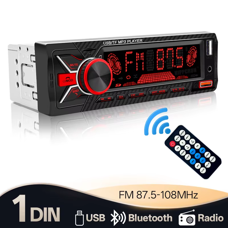 Car 1din Radio Stereo Digital Bluetooth MP3 Player FM Stereo TF Card USB AUX Inp