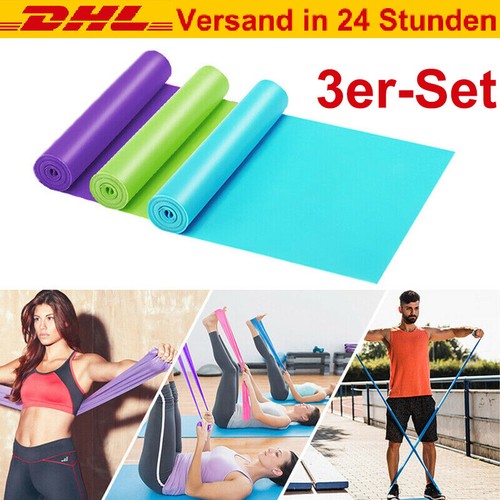 Fitnessband 3er-Set Theraband Gymnastikband Lang Fitnessbänder Widerstandsbänder