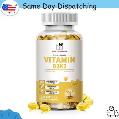 Vitamin D3 1000 iu Plus K2 (MK-7) 45 mcg Supports Bone, Immune, & Heart Health