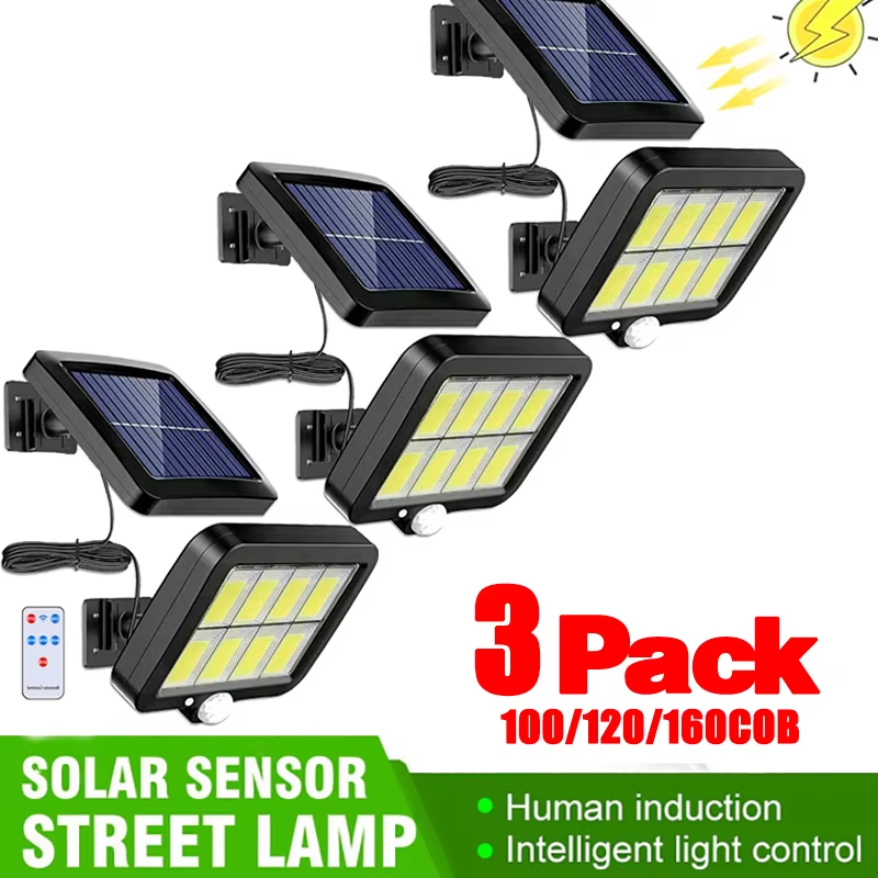 3/2/1Pcs Solar Sensor Split Wall Lamp 3 Mode Waterproof Motion Garden Street Lig