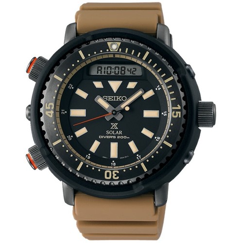 Pre-owned Seiko Prospex Tuna Snj029p1 Solar Men Watch Diver Urban Safari Arnie Brown