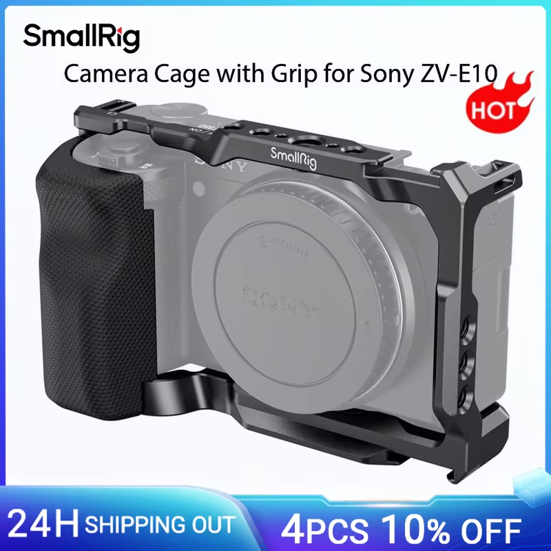 for Sony ZV-E10 Cage with Silicone Grip and Built-in Quick Release Plate for Arc