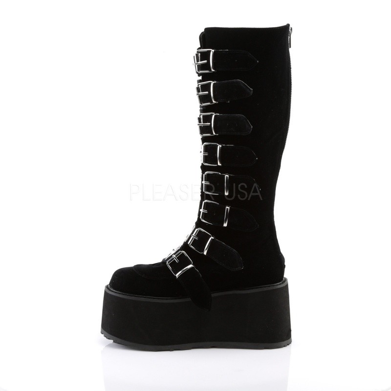 DEMONIA DEMONIA PLATEAU STIEFEL DAMNED-318 SCHWARZ SAMT