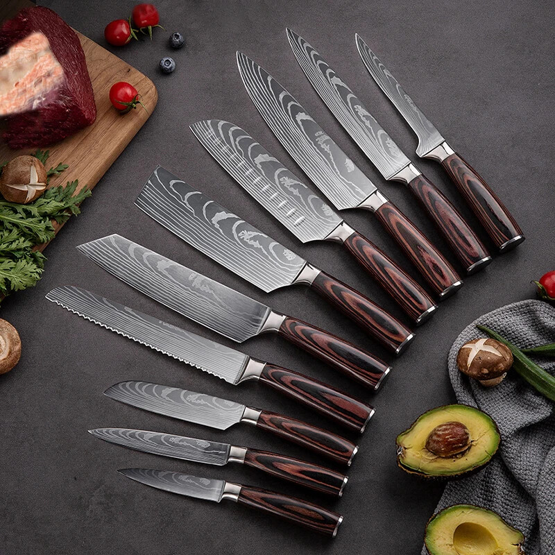 Professional Chef Japanese Knives Damascus Cleaver Meat Fish