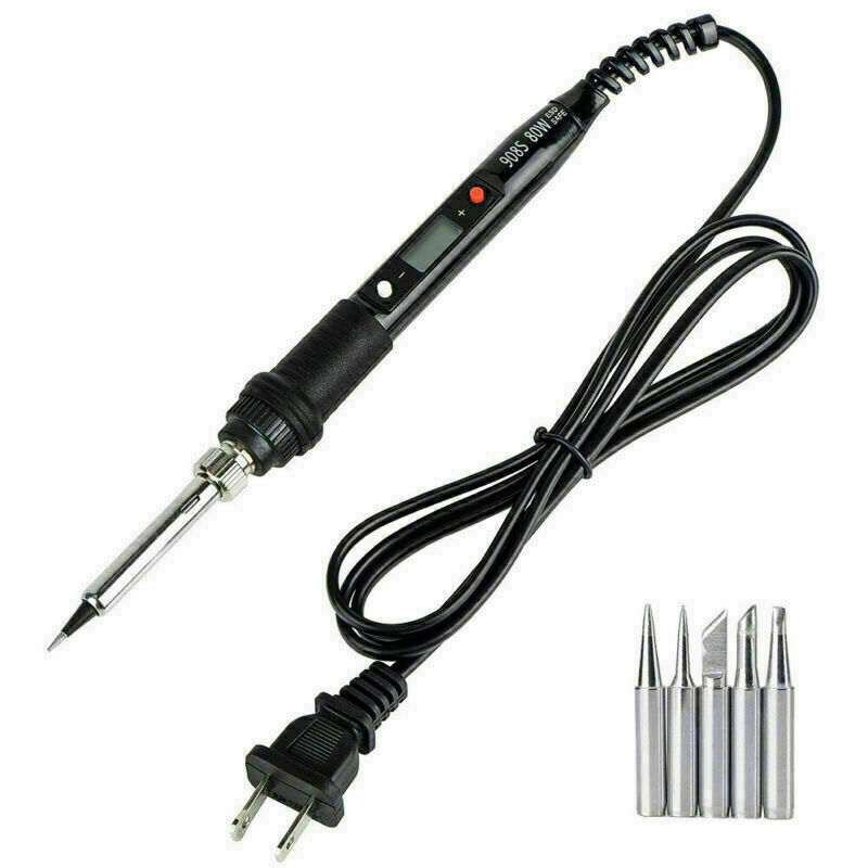 80W Soldering Iron Digital LCD Electric Welding Tools Solder Wire Tweezers Hand