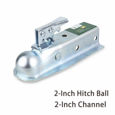 Straight Tongue Trailer Coupler for 3500lbs,2-Inch Channel,2-In Hitch Ball