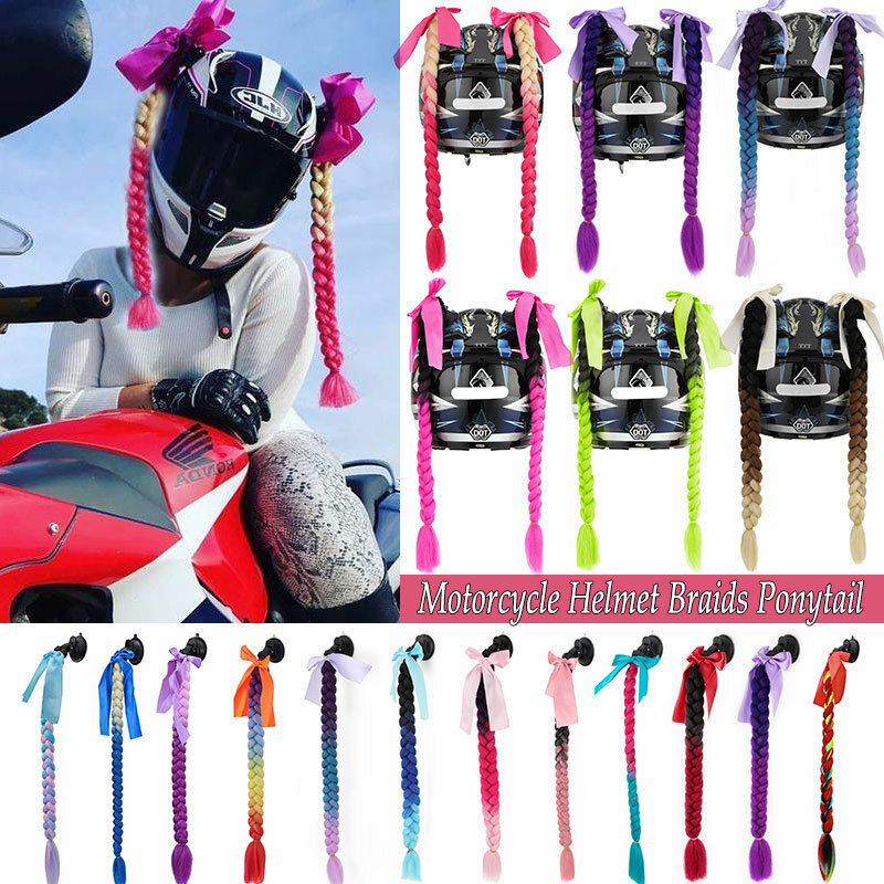 US Motorcycle Helmet Braid Ponytail Gradient Ramp Helmet Bra