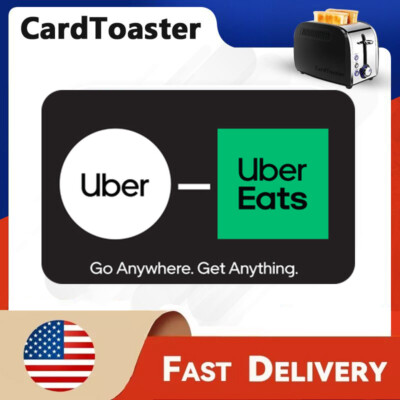UBER Eats &Uber GiftCard - for US only-Value USD $10.15.25.50