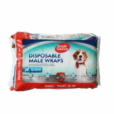 LM Simple Solution Disposable Male Wraps - Small 12 Count