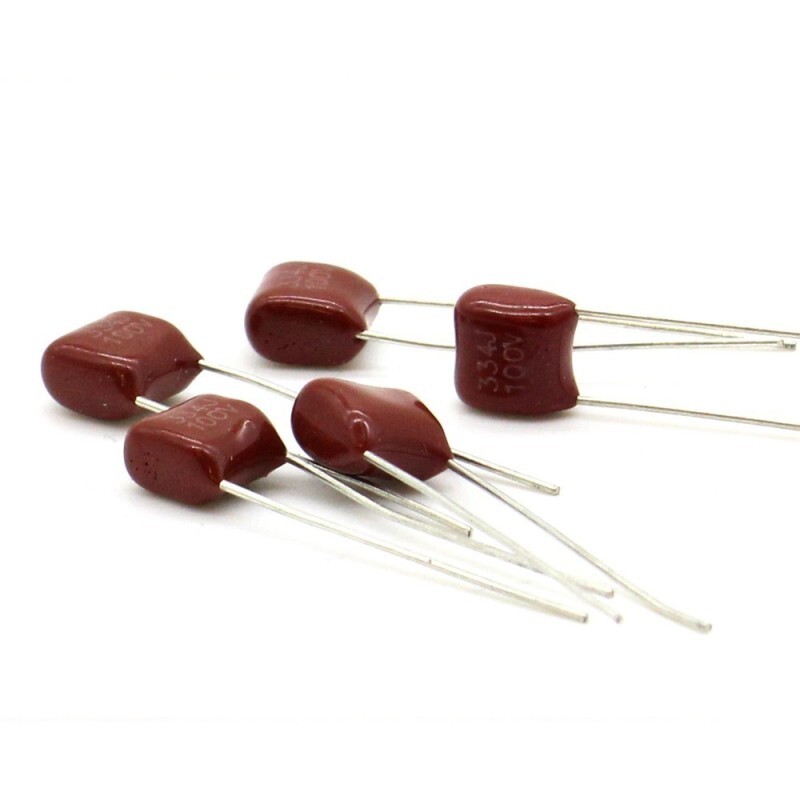 5x Condensateur Film Cbb  334j - 330nf 100v - P: 5mm - Kyet - 39con115