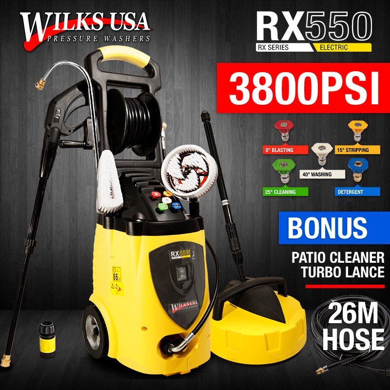 Electric Pressure Washer - 3800PSI Induction Patio Jet Cleaner - WILKS