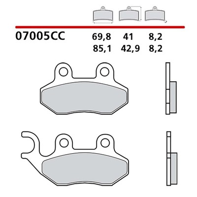 BREMBO FRONT BRAKE PADS KIT SYM MASK 50 00-05-COD. 07005