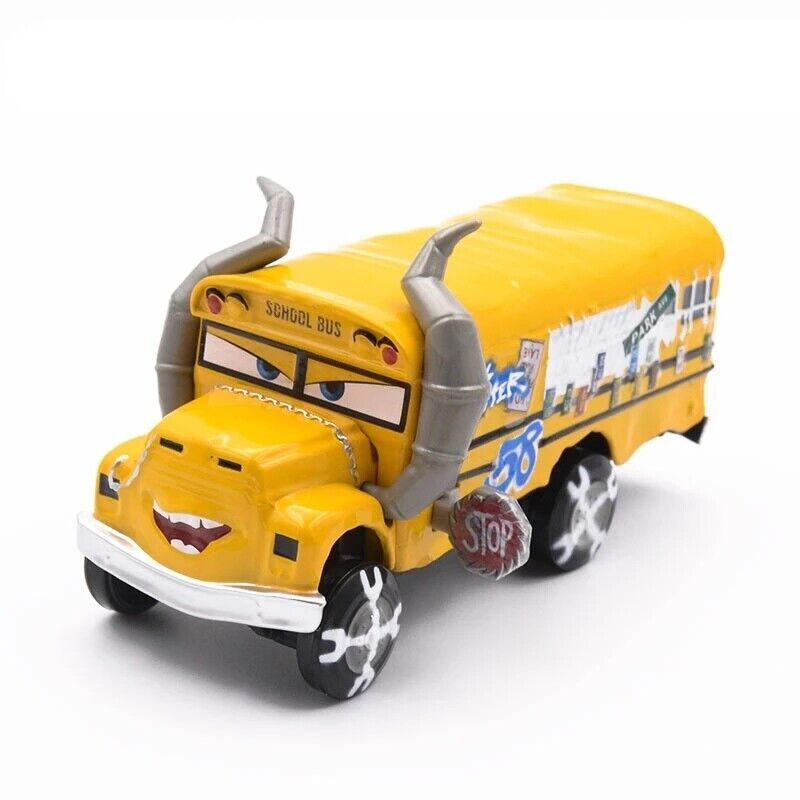 DISNEY PIXAR CARS MISS FRITTER SCHOOL BUS PIXAR CARS METAL T