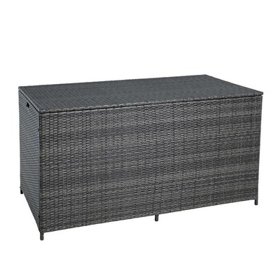 Auflagenbox Poly Rattan XXL Kissenbox Gartenbox Aufbewahrungsbox Anthrazit-Grau