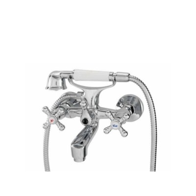 Wannenarmatur Retro Kreuzgriff Bad Badarmatur Wasserhahn Badewanne UVP Neu!!!