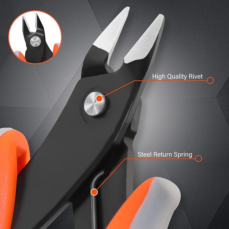 ValueMax 3PCS 5" Flush Wire Cutter Precision Micro Cutter Anti-Slip Flush Pliers