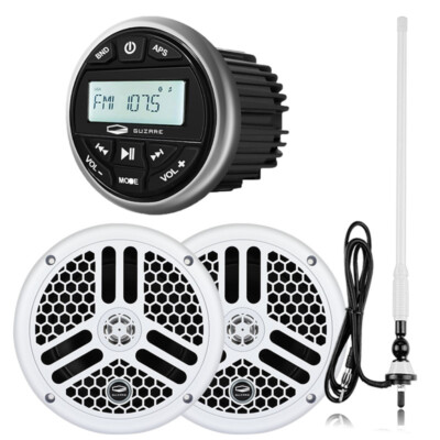 6.5'' 240W Marine Speakers System and Bluetooth Boat Radio and Waterproof Antenna