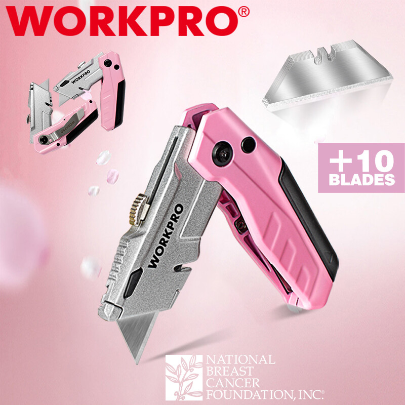 Quick-change Pink Box Cutter With 12 Extra Blades