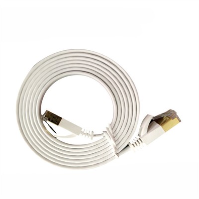 RJ45 Cat7 Ethernet Network LAN Cable Gold Plated Ultra-thin Flat Patch Lead Lot