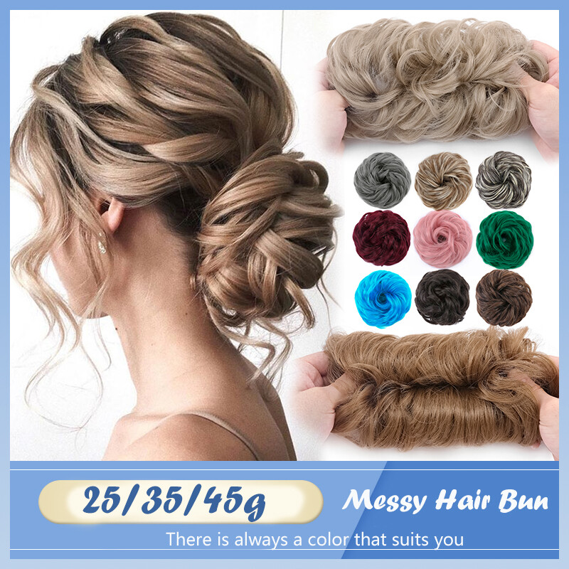 Hair Bun Ponytail Thin Curly Messy Bun Hair Piece Scrunchie Updo Hair Extension