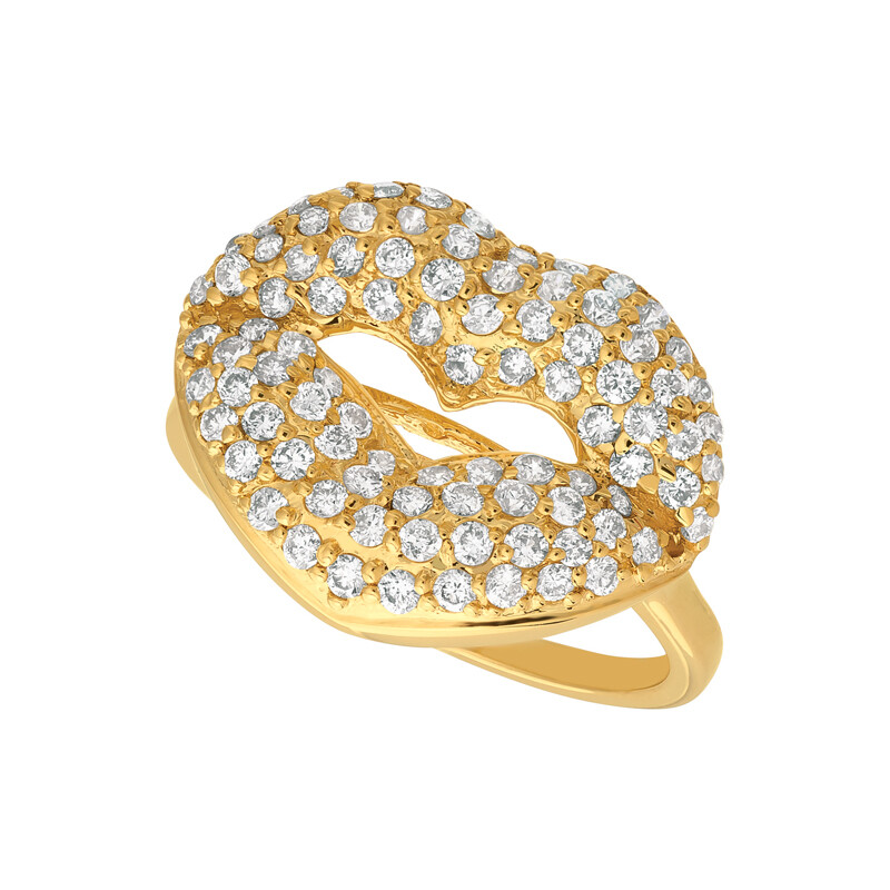 Pre-owned Morris 1.05 Carat Natural Diamond Lips Ring Si 14k Rose Gold